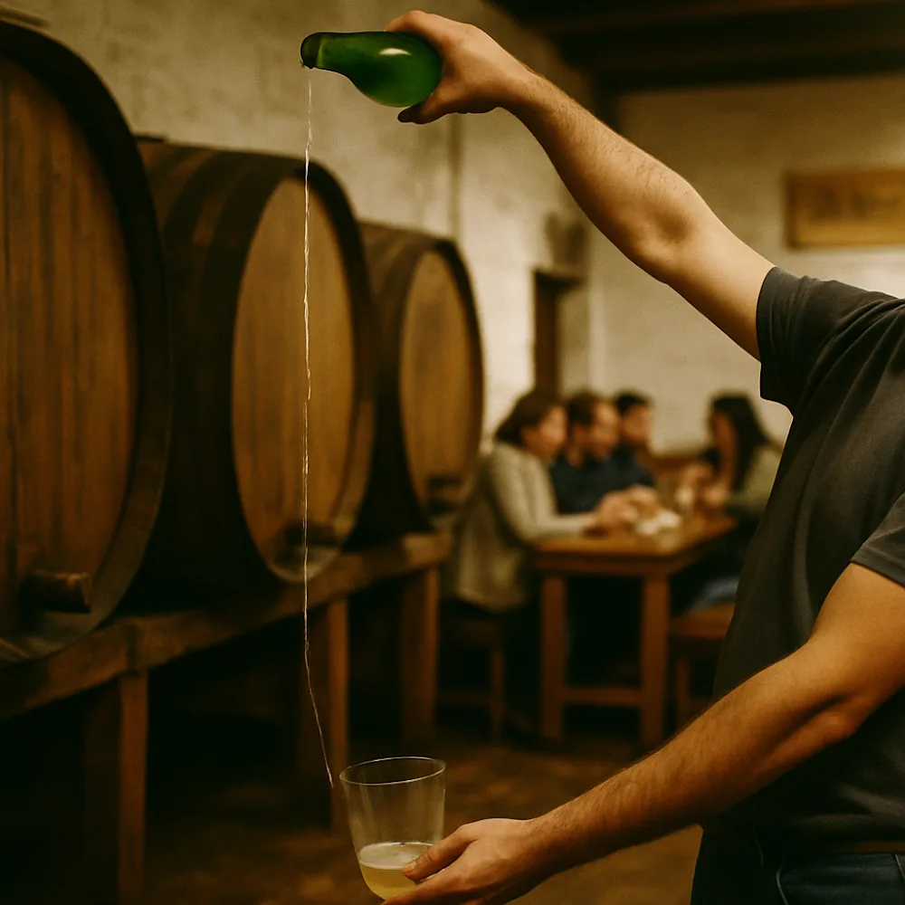 In Asturias, Cider Is Poured From Over Your Head — On Purpose